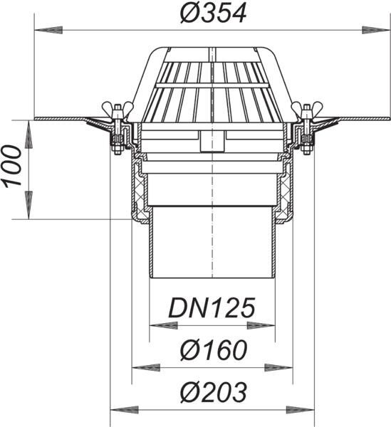 Dallmer Dachablauf 62 Schraubflansch, DN 125, 621085 621085
