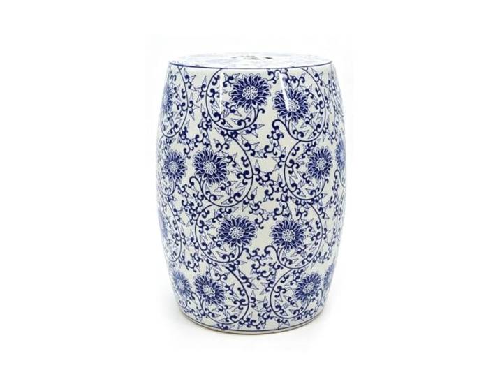Keramik-Gartenhocker – Dekorativer Chinoiserie-Hocker For Beistelltische Im Freien – For Den Innengarten Und Terrassenbereich – Heimdekor-Akzenthocker For Die Präsentation Von Pflanzenständern
