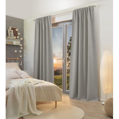 Vorhang HOME WOHNIDEEN "ASHTON", grau, B:135cm H:245cm, Polyester, Gardinen, Verdunklungsschal, 100% Blackout
