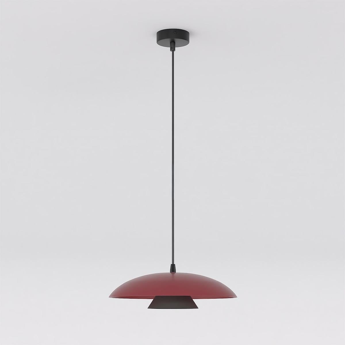 Kendra Home Hanglamp Babel - Staal - Bordeaux en Zwart