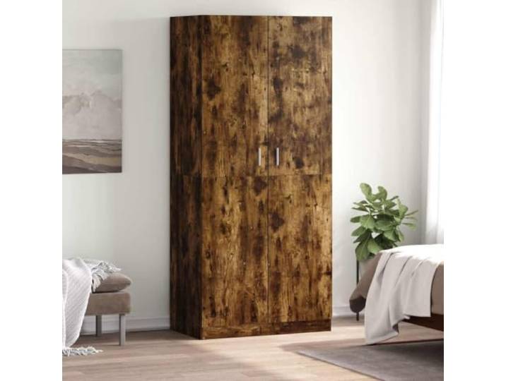 HKLGBVCR Kleiderschrank, rauchige Eiche, 90 x 52 x 200 cm, Holz