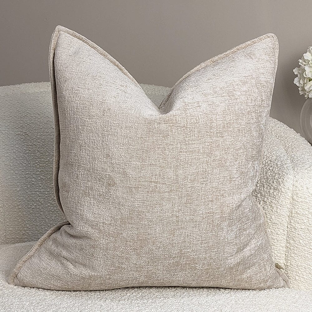 Souffle Cream Woven Cushion with Oxford Border - 50x50cm