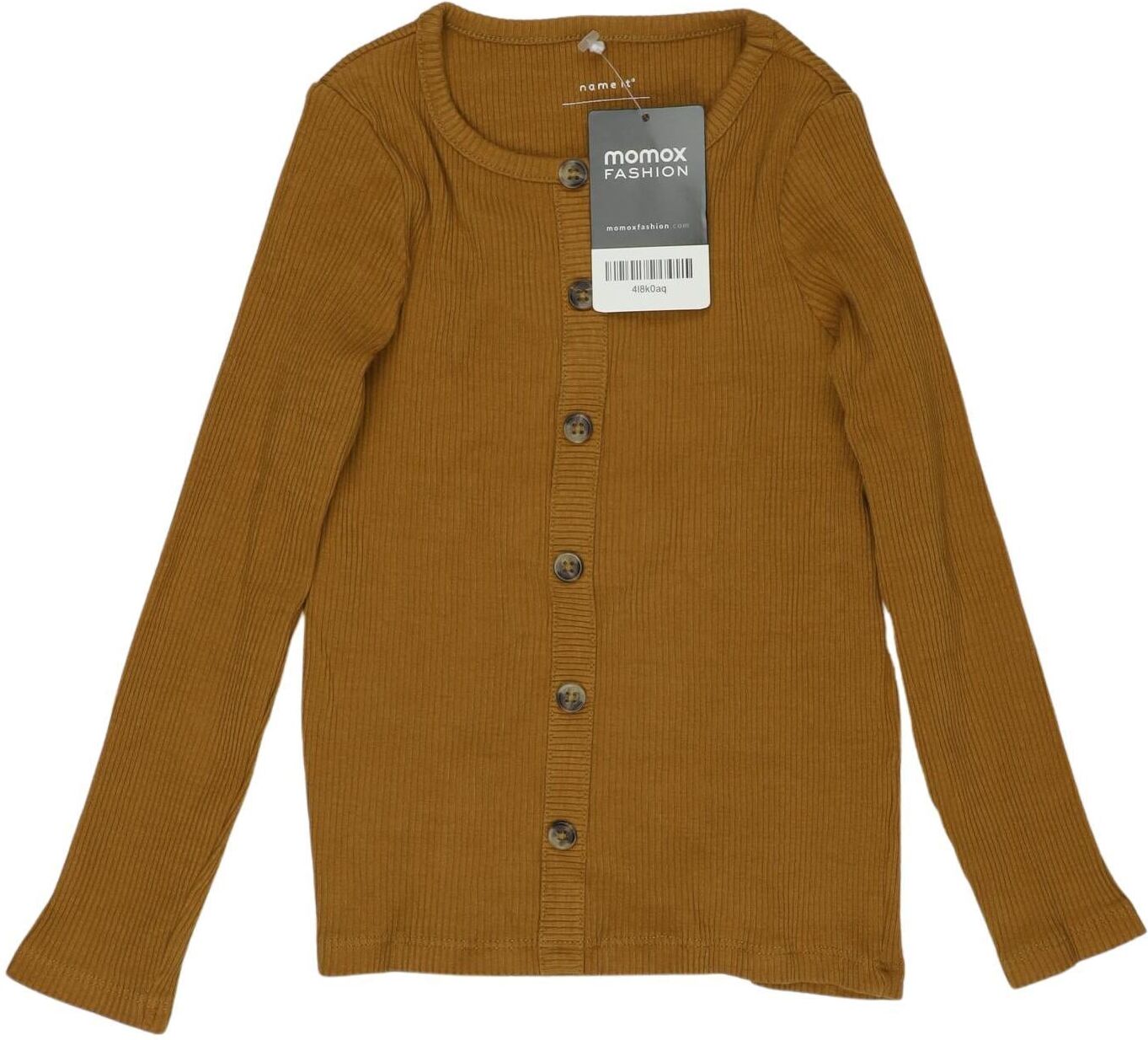name it Mädchen Langarmshirt, Braun, Gr. EU 116, Baumwolle / Elasthan - Second Hand