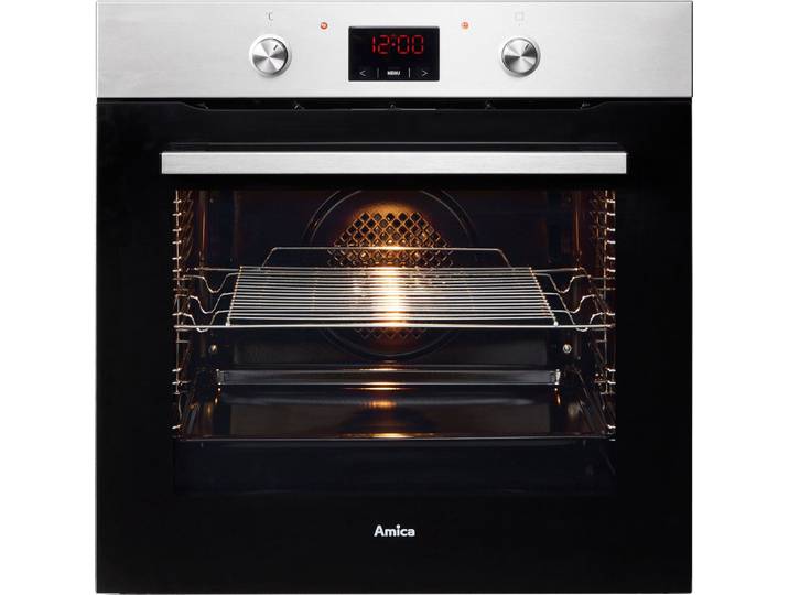 Amica Backofen EBX 943 625 E, mit Teleskopauszug nachrüstbar, Steam Clean, Schnell startklar, einfach sauber und angenehm sicher beim Backen