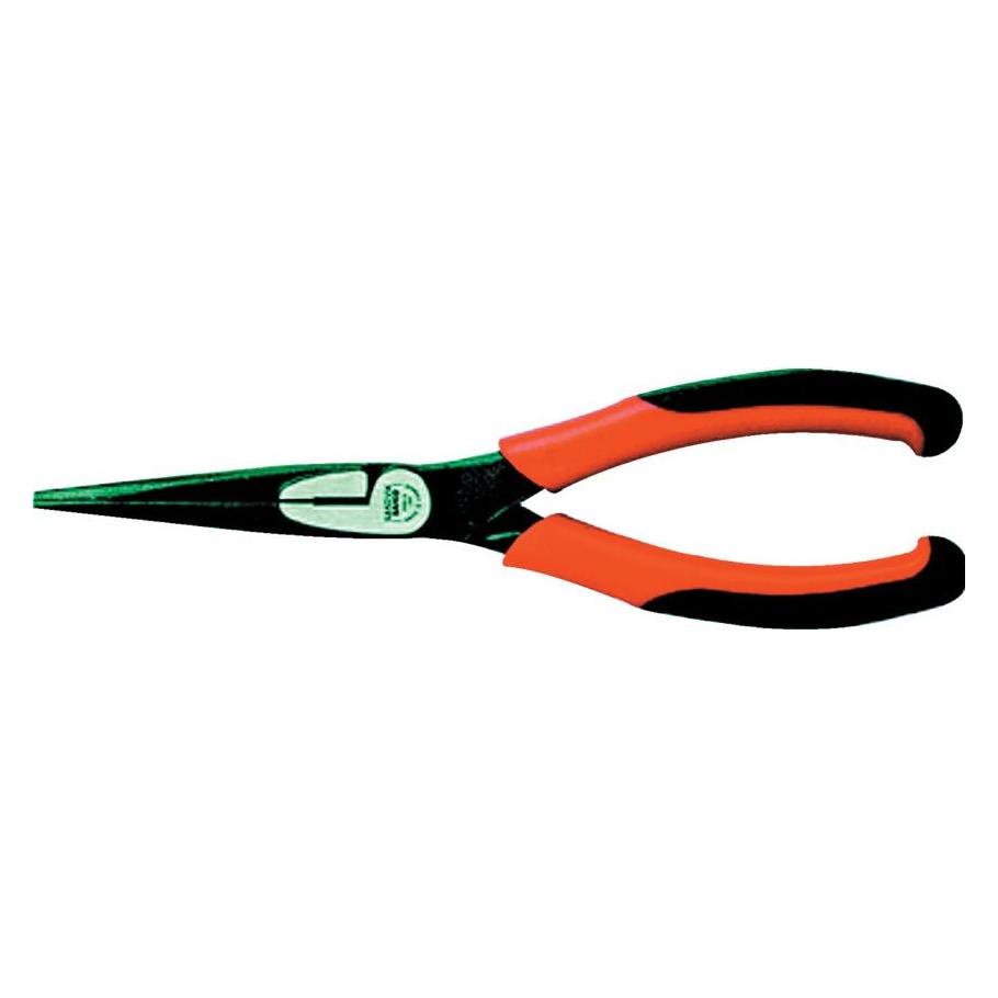 Bahco ERGO Flachrundzange mit Öffnungsfeder, Zwei-Komponenten-Griffen, lange Backen, phosphatiert(160 mm (160 mm) (2430 G-160 IP)