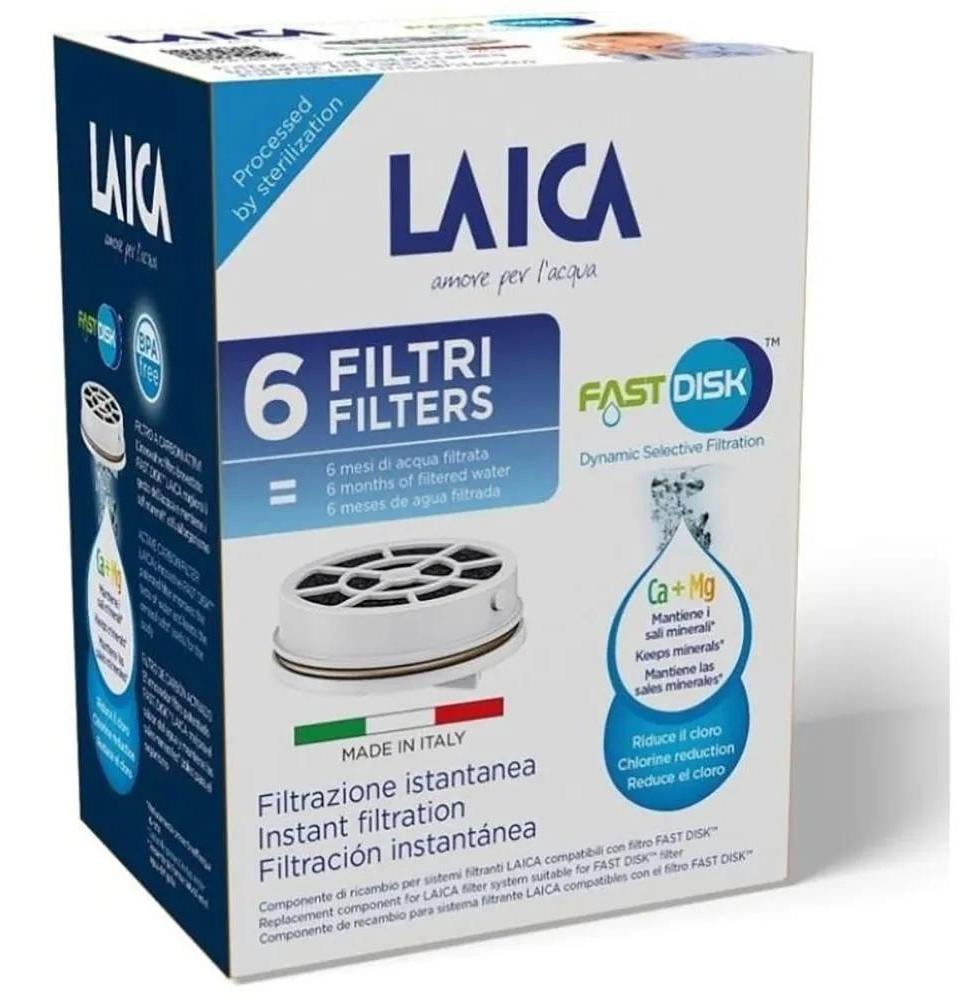 Laica Fast Disk Filterpatronen voor waterfilter, 6 stuks