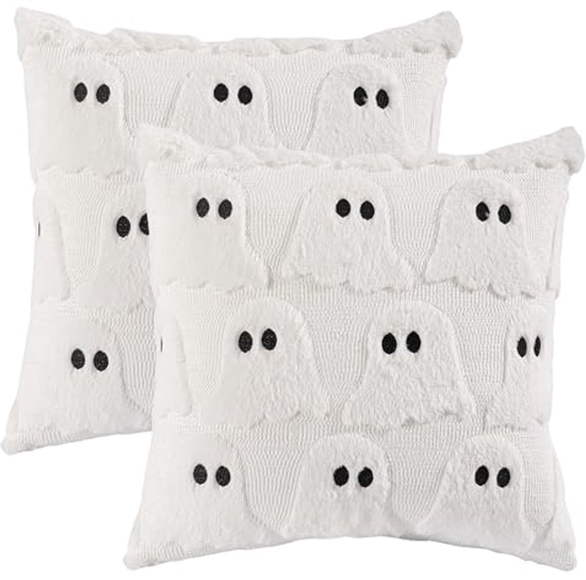Halloween Kussensloop met Geesten Decoratie - Zachte Pluche Kussensloop - 45 x 45 cm
