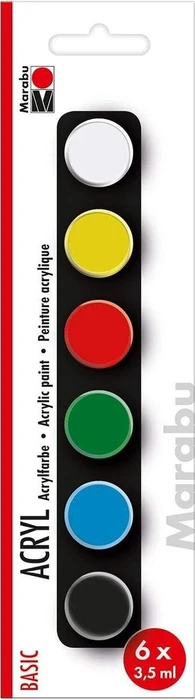 Marabu 6 Basic Acrylfarben farbsortiert