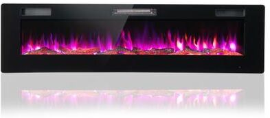 Costway 60 Inches Ultra-thin Electric Fireplace with Remote Control and Timer Function