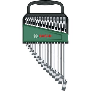 Bosch Maulschlüssel 1600A02Z9E, Maul-Ringschlüssel Set 15-teilig, 6 - 21 mm