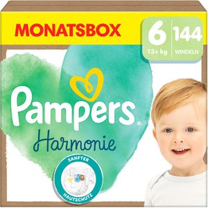 Pampers Windeln Harmonie, Größe 6, 13+ kg, Sanfter Hautschutz, 144 Stück