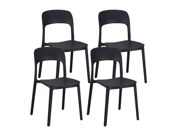 Esszimmerstuhl Gartenstuhl ZORA 4er Set schwarz
