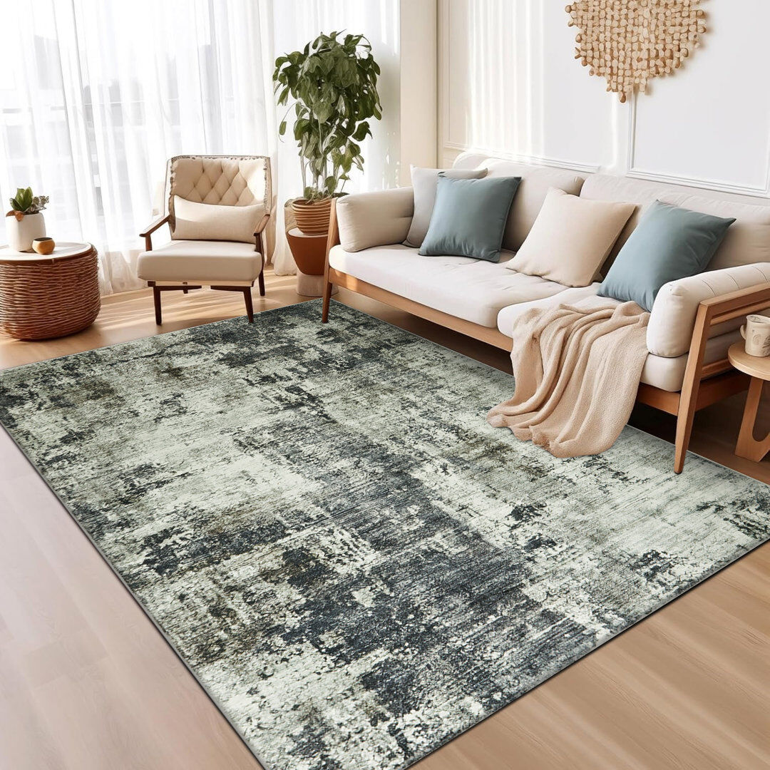 Langley Street Alma Vintage Look Shag Area Rug Frost Rectangle 160 x 230cm