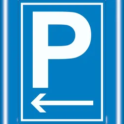 HB-Druck Parkplatz Aufkleber mit Pfeil nach links A4 (210x297mm)