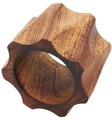 Saro Lifestyle Napkin Rings With Twisted Wood Design (Set of 4) - Brown
