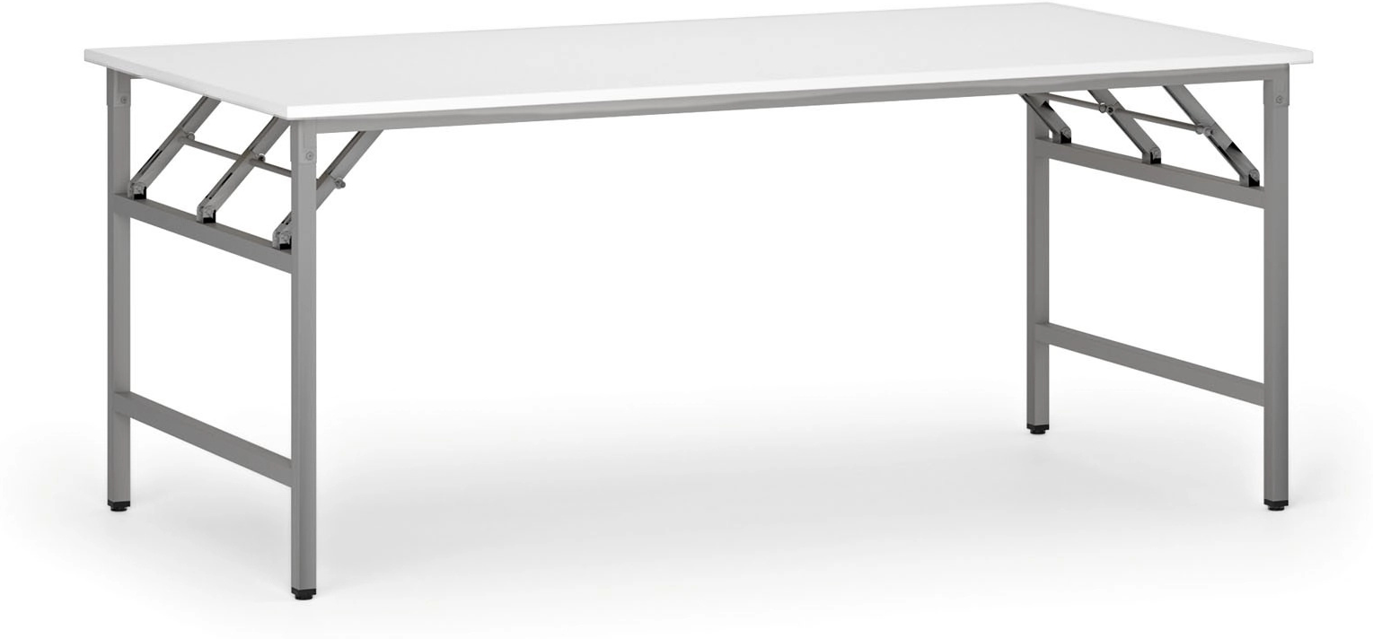 B2B Partner Klapptisch FAST READY, 180x90 cm, graues Gestell, weiß