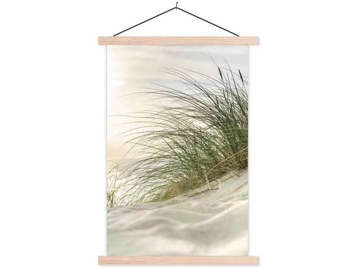 MuchoWow Poster MIT Magnetleisten - Dünen mit Strandhafer in der Sonne des Nationalparks Schleswig-Holsteinisches Wattenmeer - 60x90 cm, Creme, Textil, Rechteckig, 60x90x0.15 cm, Bilder & Rahmen, Bilder, Wandbilder