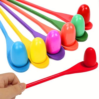 Smart Shopping Spot Wooden Spoon Balance Training Toy Egg Race Game For Kids Outdoor Fun 3pc