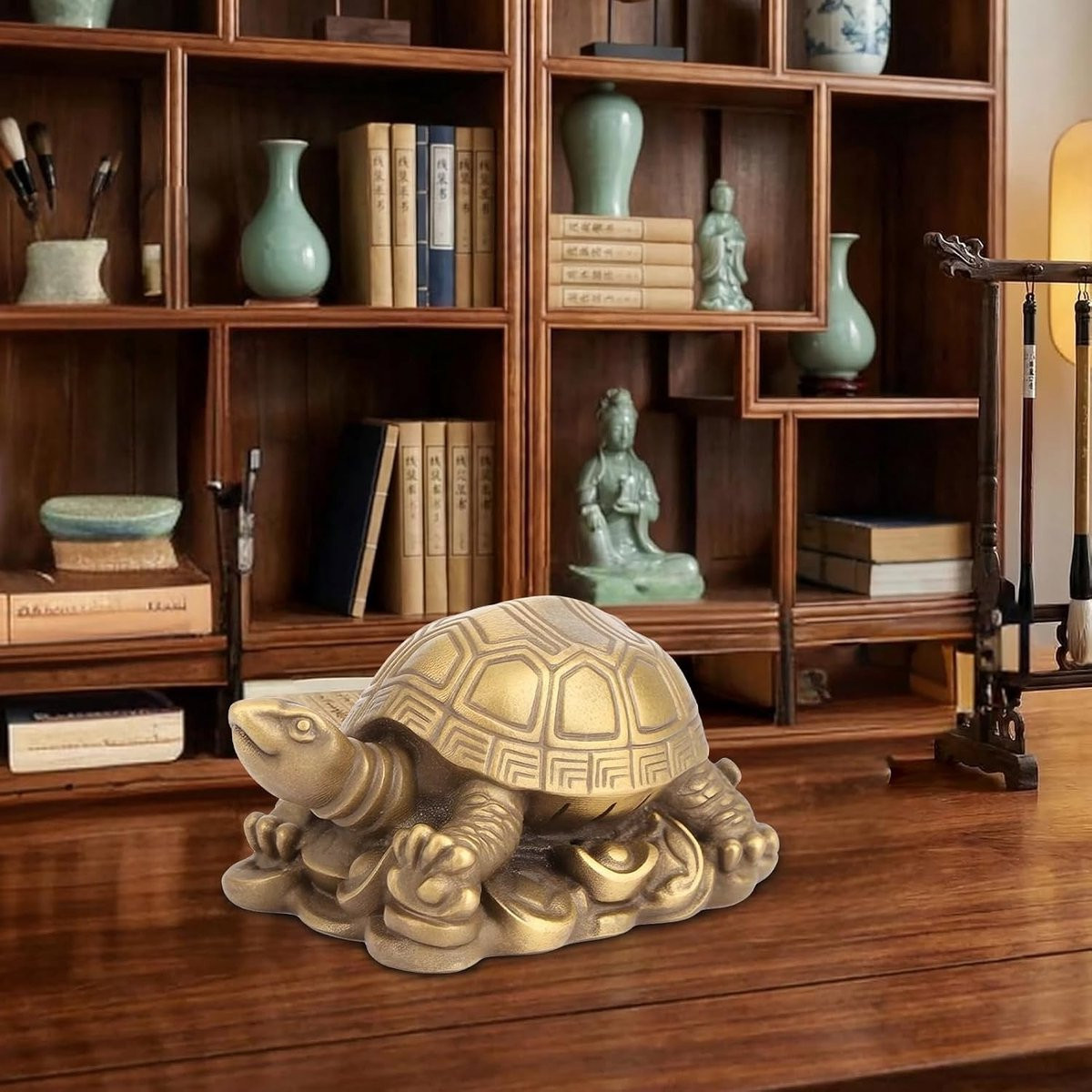Messing Feng Shui Schildpad Beeld voor Kantoordecoratie en Spirituele Energie