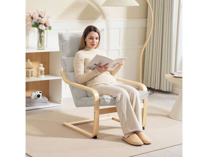 Fauteuil salon fauteuil de loisirs moderne fauteuil chambre avec accoudoirs incurvés coussins 67 x 83 x 105 cm crème