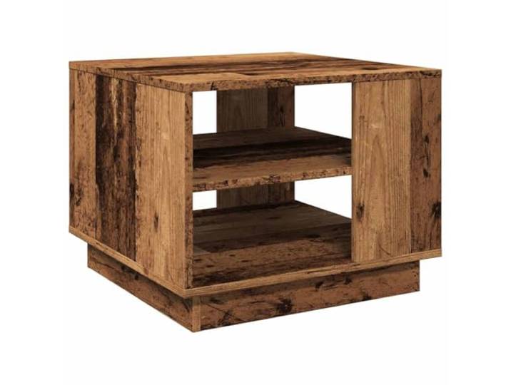 Favemtsl Couchtisch Altholz-Optik 55x55x42 cm Holzwerkstoff Kompakter Wohnzimmertisch mit Stauraum für Zeitschriften und Bücher, Belastbarkeit bis 60 kg, pflegeleichte Oberfläche.