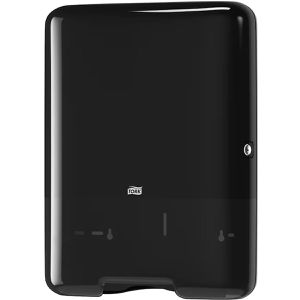 Tork Handtuchspender Elevation, 553008, H3, für 600 Falthandtücher, Kunststoff, schwarz