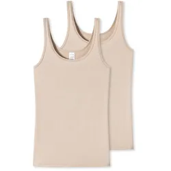 2 Schiesser Trägertops mit Modal - Damen - Gr. 38 - braun