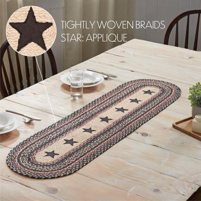 VHC Brands Colonial Star Jute Oval Runner 13x48