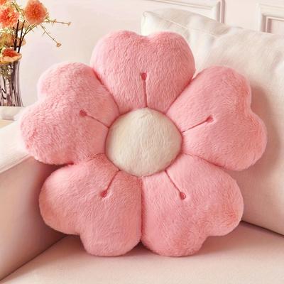 Uplift Essentials Plush Daisy Flower Throw Pillow pink l