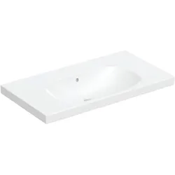 Geberit Acanto Waschtisch mit Ablagefläche, ohne Hahnloch, mit Überlauf, 900x480mm, 500.624.01.2, Farbe: Weiß