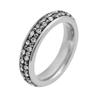 Fingerring AKZENT "Carina, hautverträglich" Gr. 56, weiß, Fingerringe, Damen, 56, Edelstahl, Fingerring