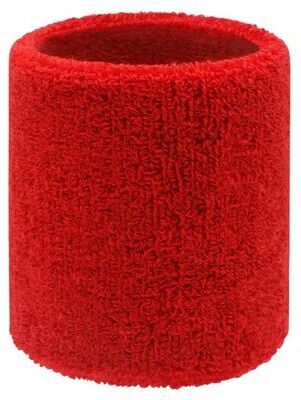 Useful Little Things Absorbent Sports Wrist Sweatband 3.15 X 3.15 In red