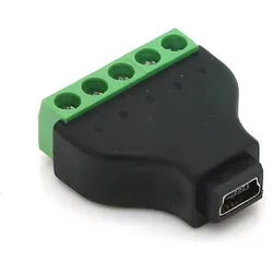 Adapter, 5 Pin Terminalblock - Mini USB 2.0 Typ B Buchse