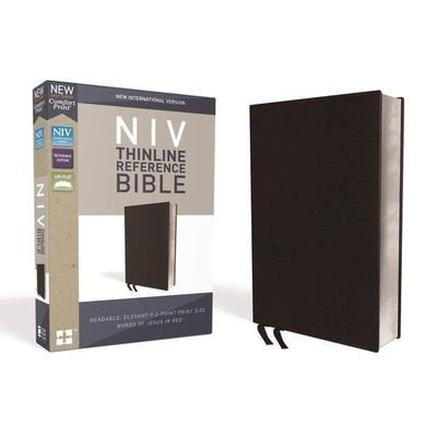 NIV, Thinline Reference Bible, Bonded Leather, Black, Red Letter Edition, Comfort Print, Gebundene Ausgabe von Zondervan, Harper Collins (US),