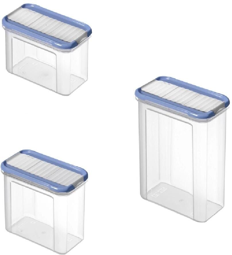 Vorratsdose ROTHO "Set Premium Dosen 12 tlg. Domino 13 l", transparent, Kunststoff, Polyprophylen (PP), Lebensmittelaufbewahrungsbehälter, Vorratsdose transparent Einheitsgröße