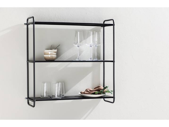 Étagère murale Lyon acier thermolaqué Noir/Noir 62cm