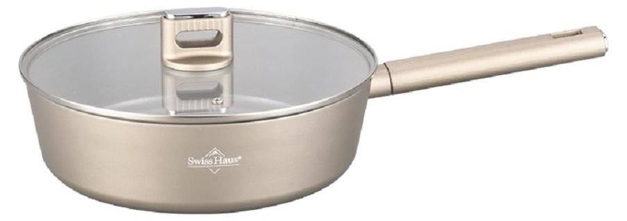 Swiss Haus Diepe pan Speiez, geanodiseerd aluminium, champagnekleur, 2,8 liter, B: 24 cm, H: 7,5 cm