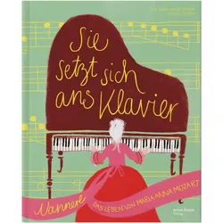 Sie setzt sich ans Klavier. Nannerl, Kinderbücher von Matthias Gruber, Eva Krallinger-Gruber, Hannah Richter
