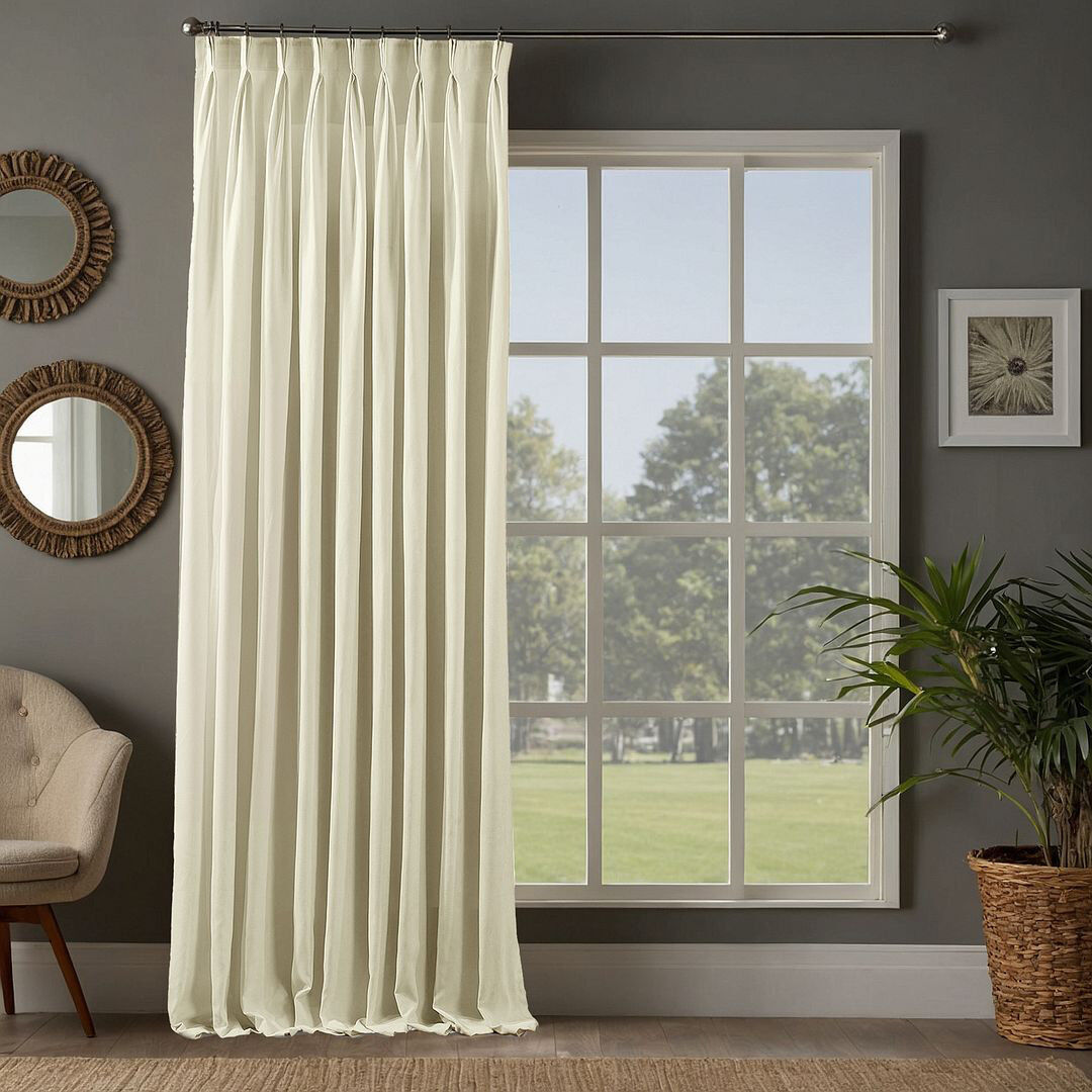 Noine Home Deco Room Darkening Single Curtain Panel Ecru 245cm Width x 225cm Drop