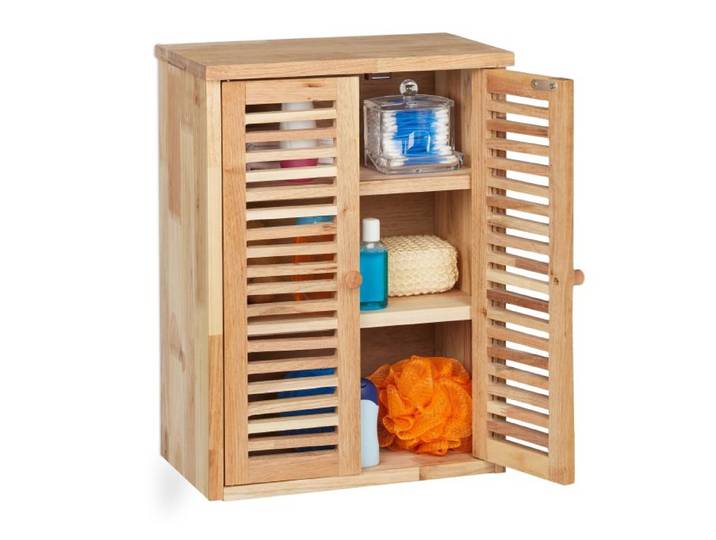 Relaxdays Schmaler Hängeschrank aus Walnuss