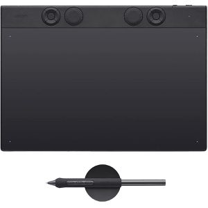 Wacom Grafiktablett Intuos Pro M, für Windows & macOS, 11,8 Zoll Zeichenfläche, mit Bluetooth & USB-A, passiver Stift