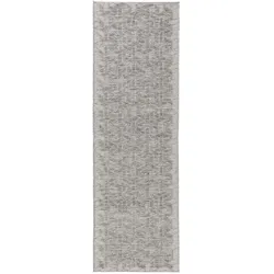benuta Nest In- & Outdoor-Läufer Bronco Grau 80x250 cm - Teppich für Balkon, Terrasse & Garten