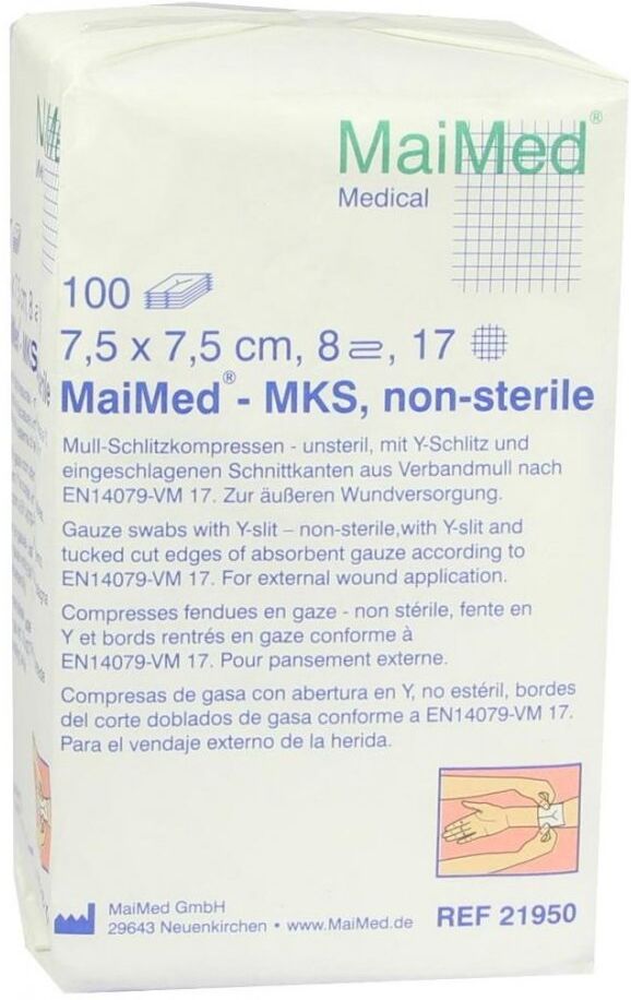 Schlitzkompressen 7,5x7,5cn 8fach unsteril 100stk