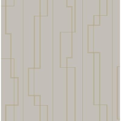 A-Street Prints Anson Taupe Deco Detailing Wallpaper
