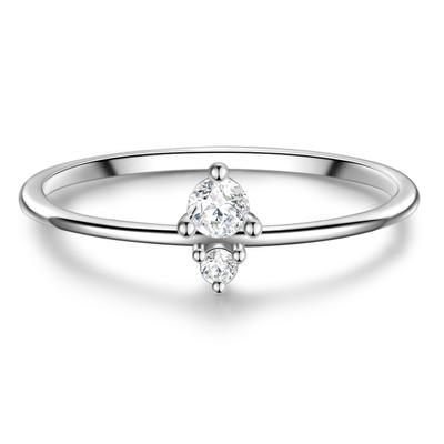 Solitärring GLANZSTÜCKE MÜNCHEN "GSM443" Gr. 52, silber, Fingerringe, Damen, 52, 1,3mm, aus Sterling Silber