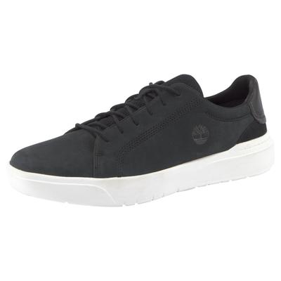 Sneaker TIMBERLAND "SENECA BAY - LOW LACE UP SNEAKER", Herren, Gr. 43, atmungsaktiv, schwarz, Leder, Schuhe Sneaker, aus Leder