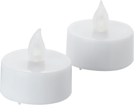 LED-Teelichter, mit Timer, 4 cm Ø, 2 Stück