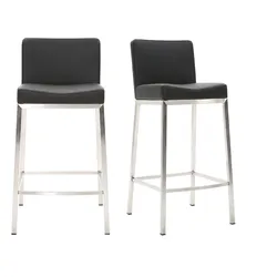 Design-Hocker 66 cm Schwarz 2er-Set EPSILON