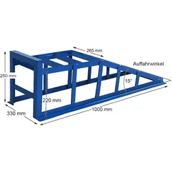 Auffahrrampe Rampe PKW 2 x blau 265er Räder extra breit 2000 kg / Paar *Spezial*