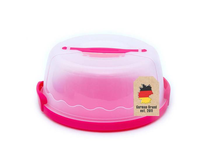 Intirilife Kuchentransportbox Kuchenbehälter 29.8/28.8/13.2 cm, Pink, Kunststoff, 28.8x13.2x29.8 cm, Tragegriff, Geschirr, Tischkultur & Serviergeschirr, Tortenglocken